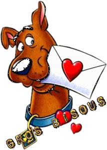 Gif animé bisous scoobydoo